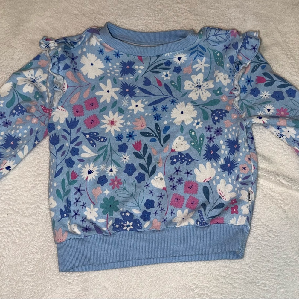Little Sleepies Blue Floral Kids Sweater